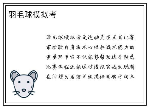 羽毛球模拟考